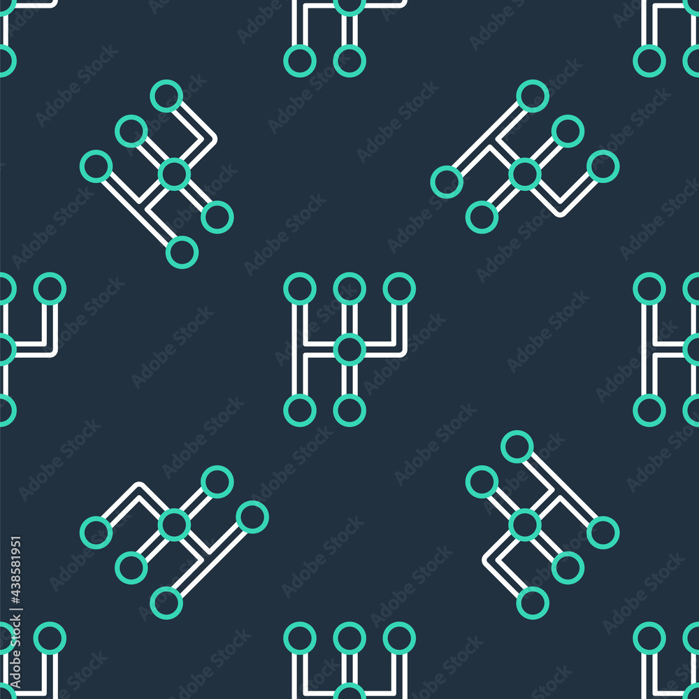 Fototapeta premium Line Gear shifter icon isolated seamless pattern on black background. Transmission icon. Vector