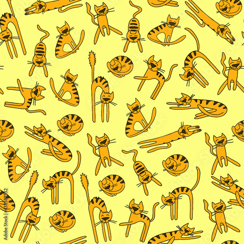 seamless pattern with cute cats