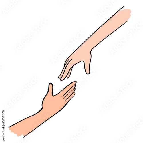 Hand drawn cute vector hands with a finger pointing up