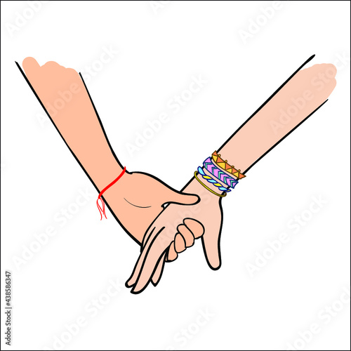 Hand drawn cute vector hands with a finger pointing up