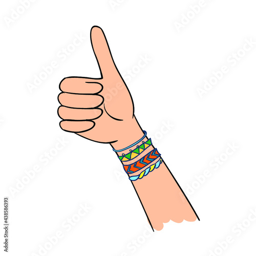 Hand drawn cute vector hands with a finger pointing up