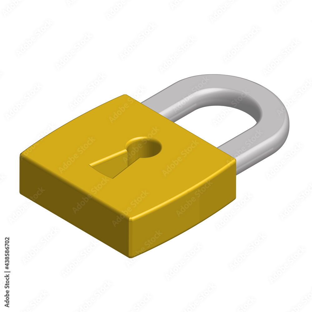 Padlock on white background animated in 3D Padlock on white background animated in 3D