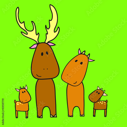 Funny Animal Family Alphabet, Letter M - moose