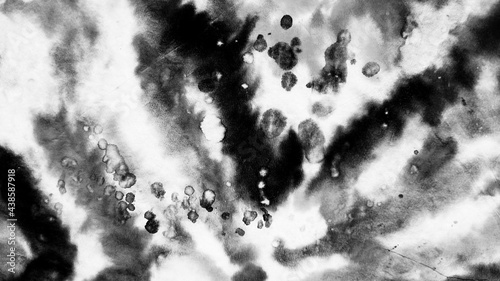 White Artistic Dirty. Black Tie Dye Shibori. Gray