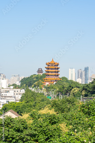 Wuhan landmark .The yellow crane tower , located on snake hill in Wuhan, is one of the three famous towers south of yangtze river,China.