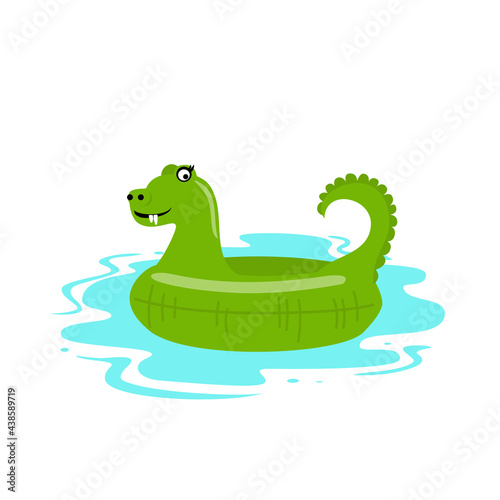 cute funny crocodile inflatable float isolated vector illustration