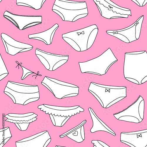 seamless pattern with different style underwear