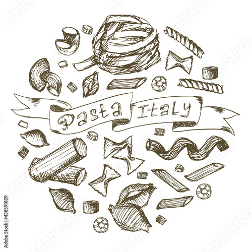 Hand drawn paste doodle set