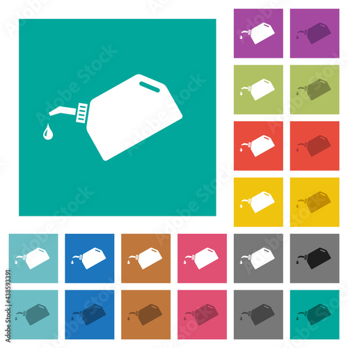 Oiler with oil drop square flat multi colored icons