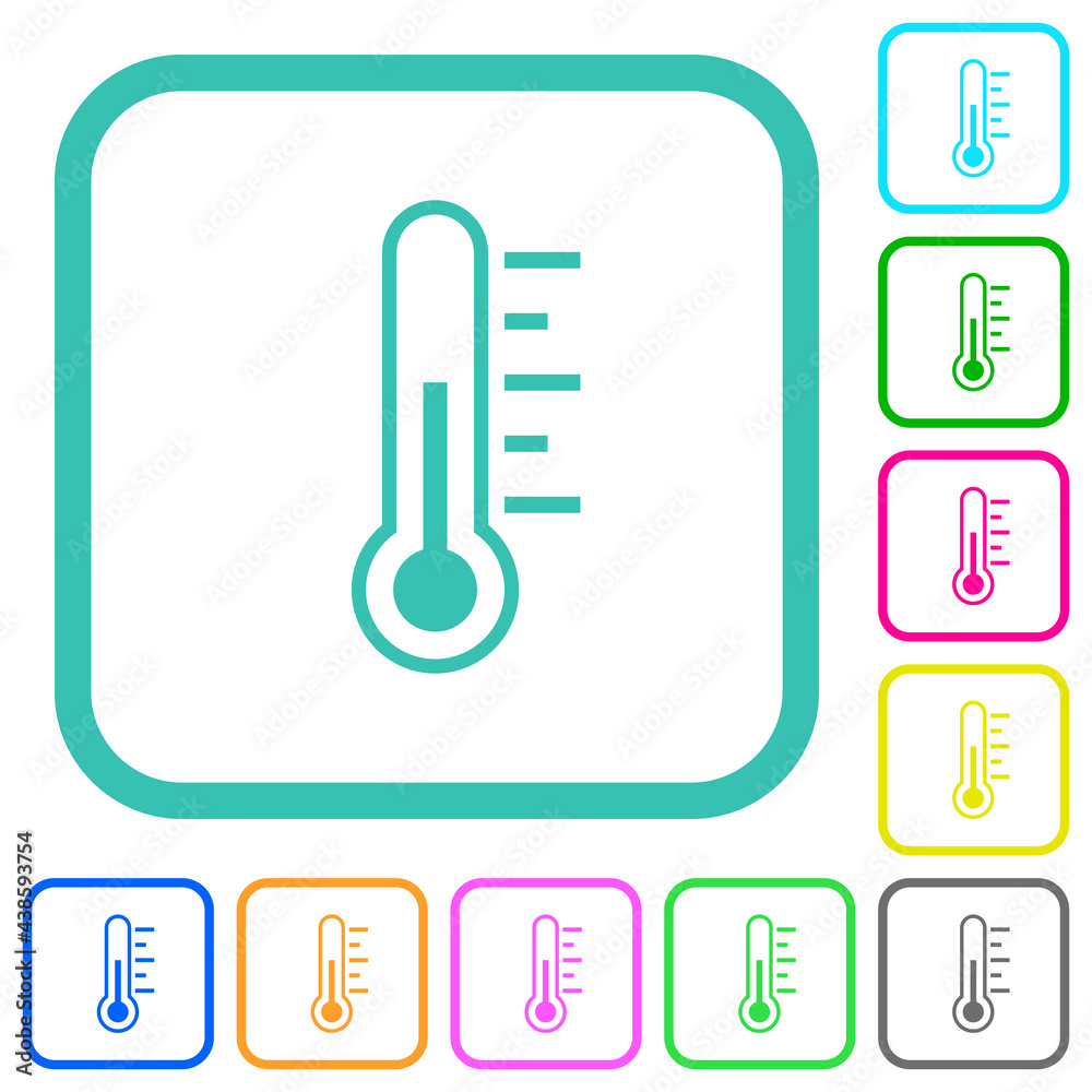 Thermometer medium temperature vivid colored flat icons