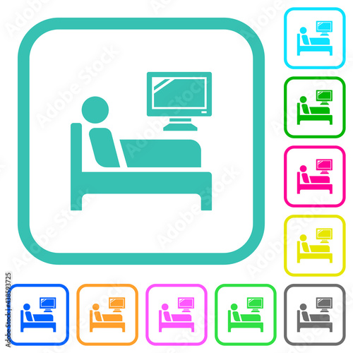 Hospital ward vivid colored flat icons