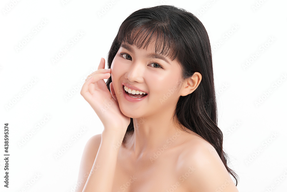 Beautiful young asian woman with clean fresh skin on white background, Face care, Facial treatment, Cosmetology, beauty and spa, Asian women portrait. Beautiful young asian woman with clean fresh skin on white background, Face care, Facial treatment, Cosmetology, beauty and spa, Asian women portrait.