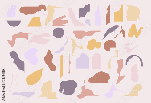 Set modern spots and shapes for poster, card, branding and social media