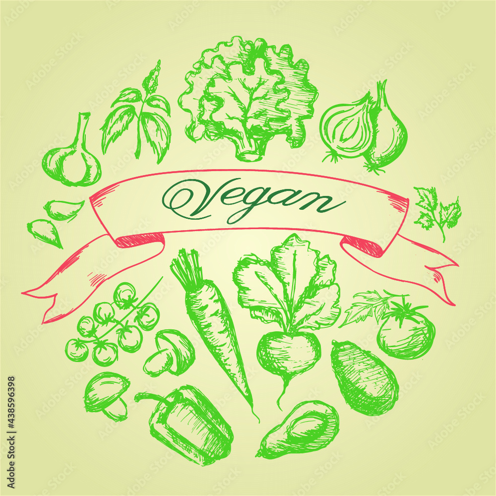 Hand drawn vegetable set Hand drawn vegetable set