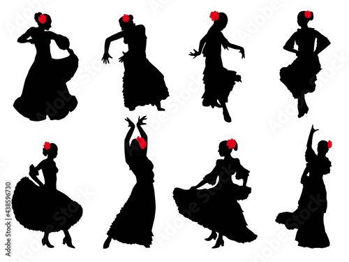 Vector silhouette flamenco dancer photo