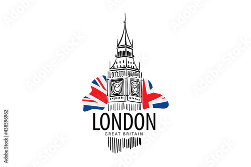 Obrazy Londyn  napis-londyn-na-tle-wierzy-zegarowej-big-ben