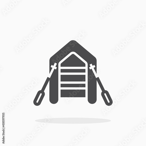 Inflatable boat icon.