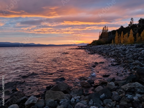 firesky at sunrise in May in Patagonia Argentina photo