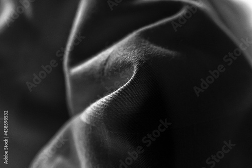 close up textile texture black and white background