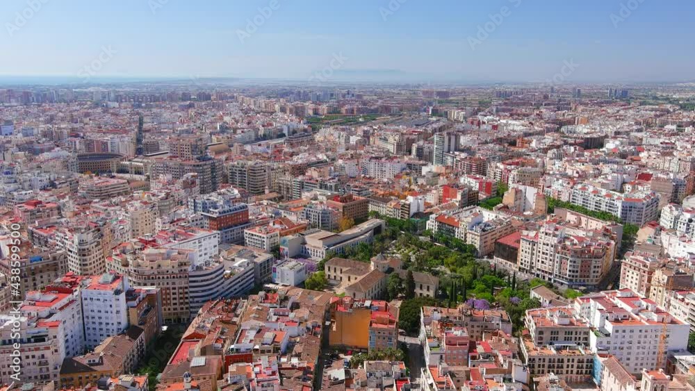 custom made wallpaper toronto digitalValencia: Aerial view of famous city in Spain, modern city part, sunny with blue sky - landscape panorama of Europe from above