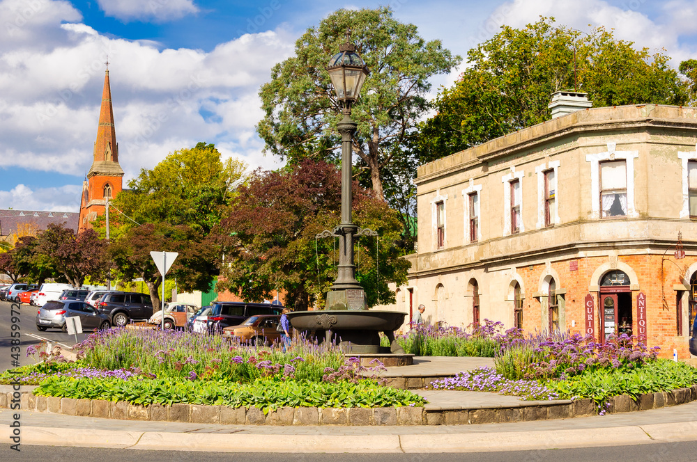 Parker Memorial Fountain is a replica of a 19th century structure originally erected in 1891 at Burke Square at the intersection of Vincent and Albert Streets - Daylesford, Victoria, Australia