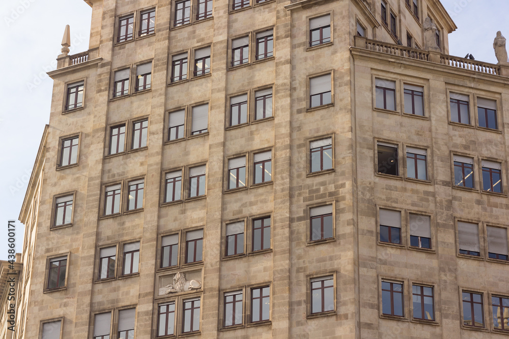 Building and windows in the centre of Barcelona