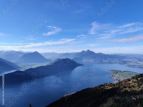 Vista panoramica dal sentiero sul monte Rigi, Svizzera photo
