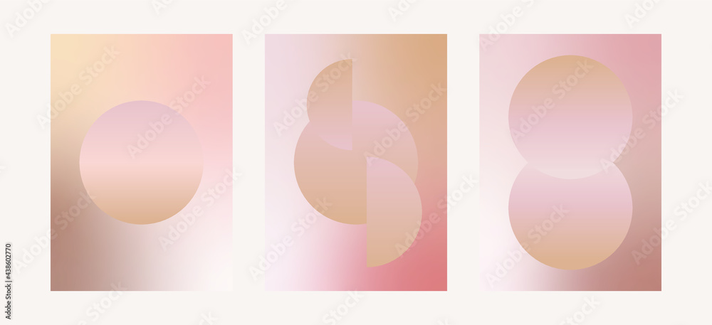 Poster covers with vintage pastel color gradient background. Trendy modern design. Vector templates for placards, banners, flyers, presentations and reports. Vector illustration.