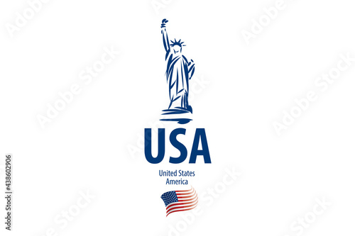 Vector icon of the Statue of Liberty of the United States