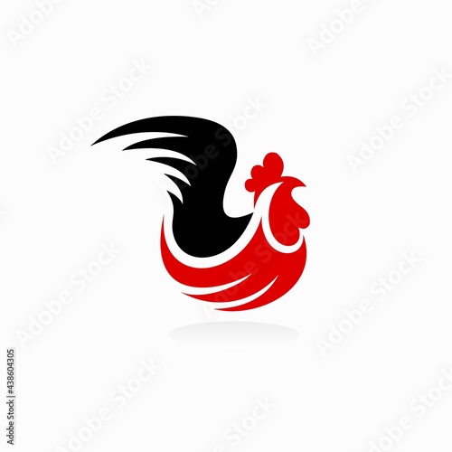 rooster logo with abstract concept