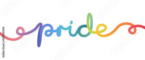 Pride word in rainbow colors