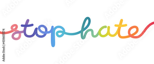 Stop hate words in rainbow colors