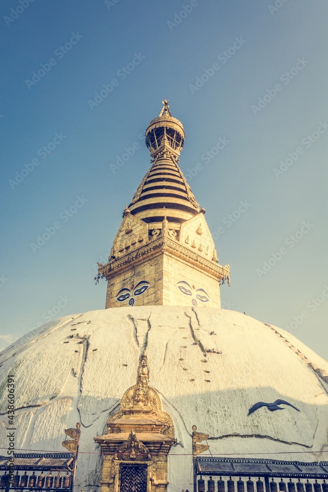Swayambhunath or Monkey temple buddhist sacred shrine.