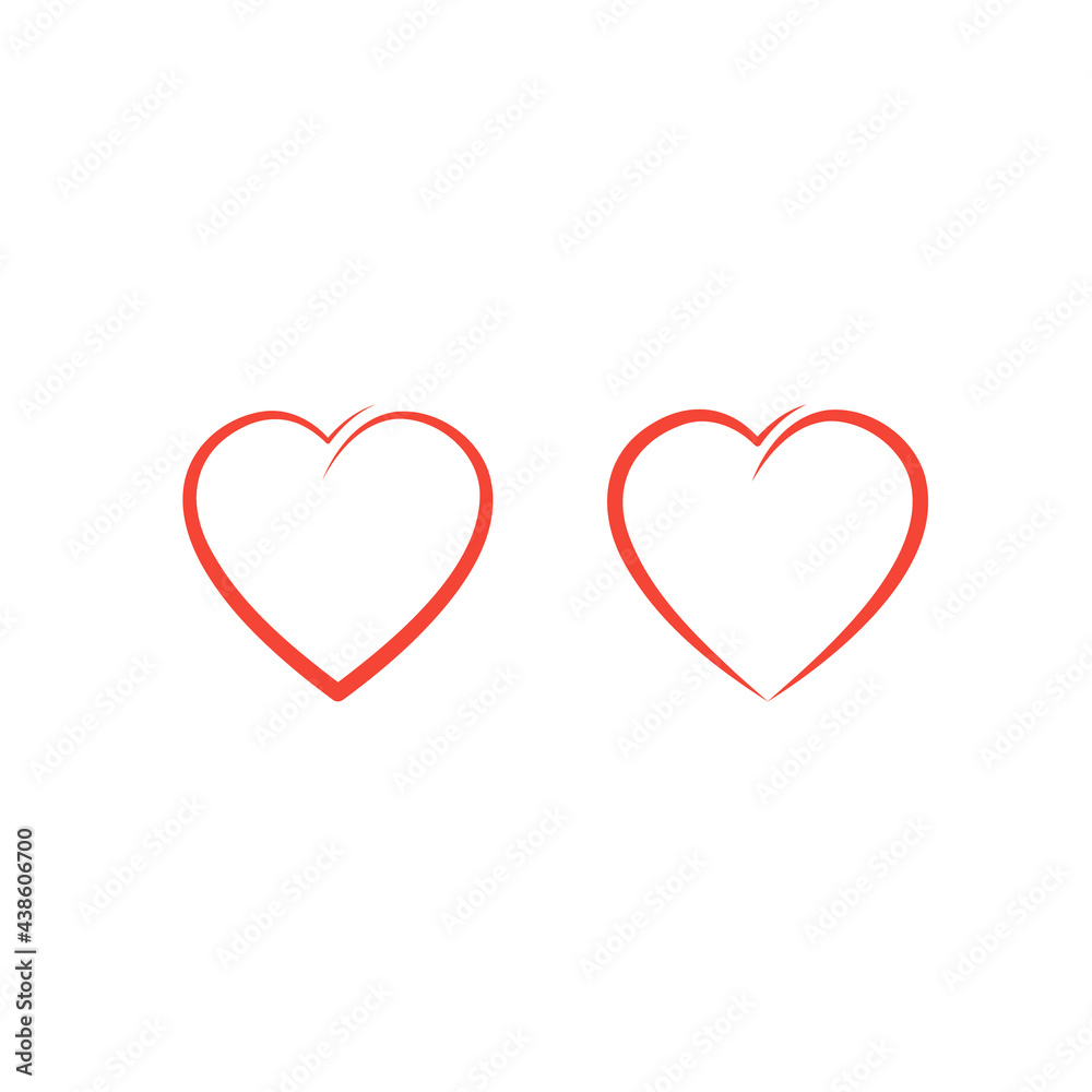 Heart icon flat vector illustration Heart icon flat vector illustration