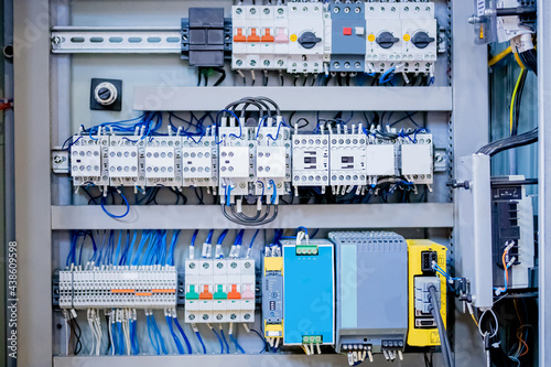 Electrical control panel metal shield energy distribution for CNC machine with controllers automats photo