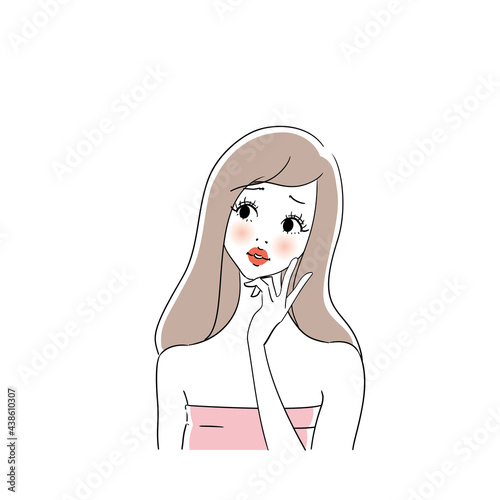 美容広告用表情　悩む
