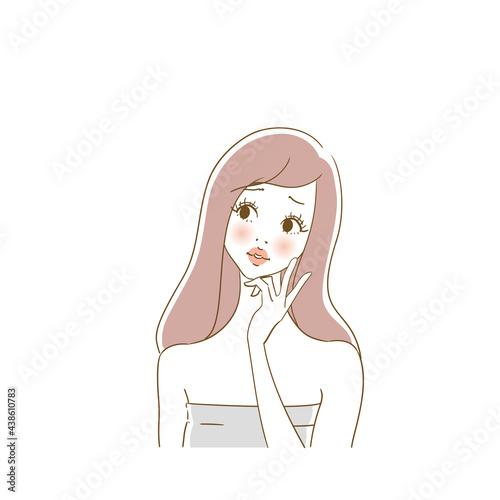 美容広告用表情　悩む