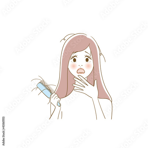 女性の髪の悩み　抜け毛