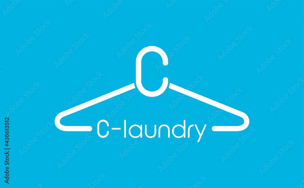 Initial C and hanger for modern and simple laundry logo design. Initial C and hanger for modern and simple laundry logo design.