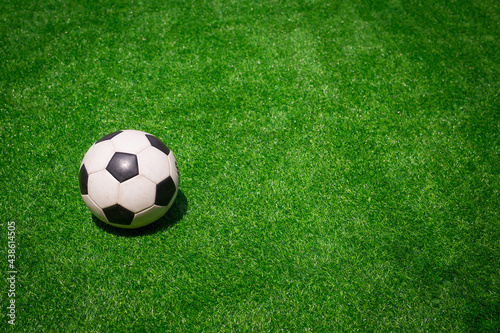 European Football, Soccer ball on green grass