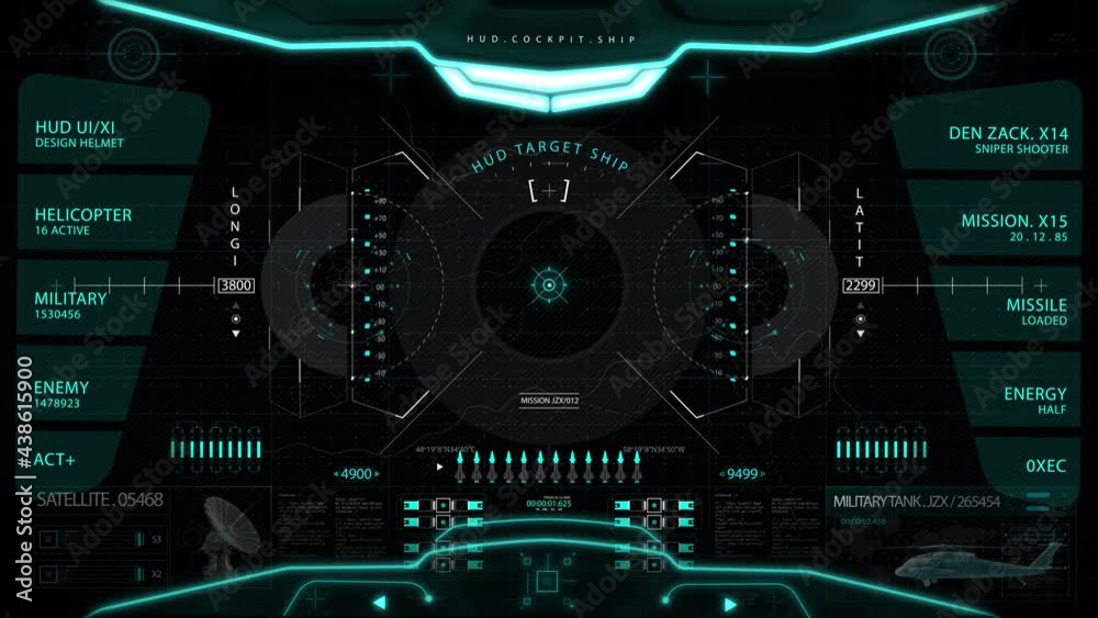 Ship Cockpit HUD Interface Screen