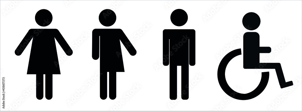 Vector image of a man, woman, gender neutral person and disabled person ...