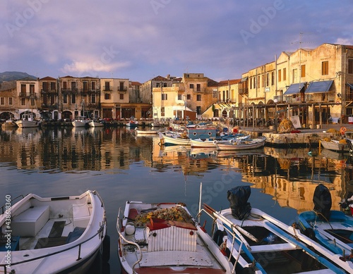 greece, crete, rethymnon, village view, street café, fishing harbour, island, resort, destination, holiday, town, promenade, harbour, fishing boats, tourism, 