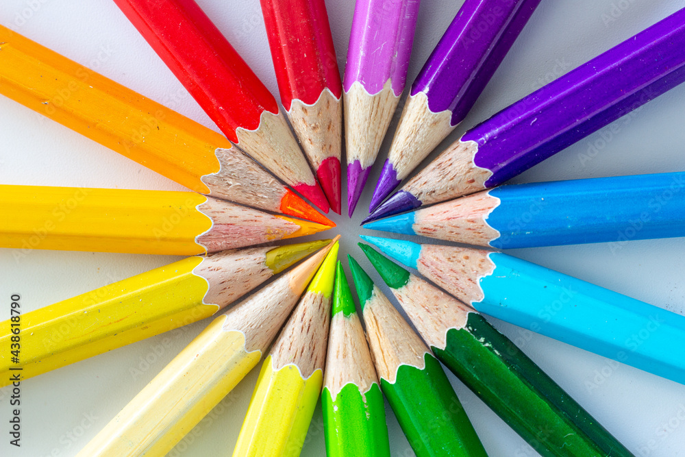 colored pencils on a white background colored pencils on a white background