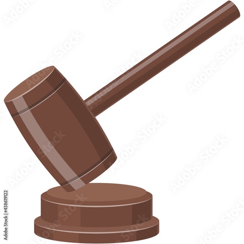 Judge gavel icon vector law hammer illustration