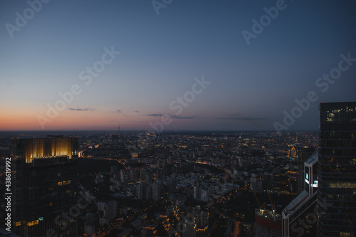 Wallpaper Mural Night aerial view of the Moscow city traffic. View from the observation platform of the business center of Moscow City. Photography from a height of 354 meters. Torontodigital.ca