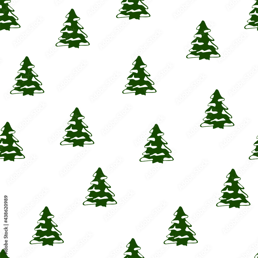 Seamless pattern with Christmas trees. Vector illustration with Christmas elements.