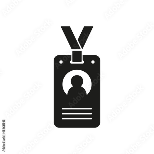 Identification card icon. Access badge for web and mobile design concept.