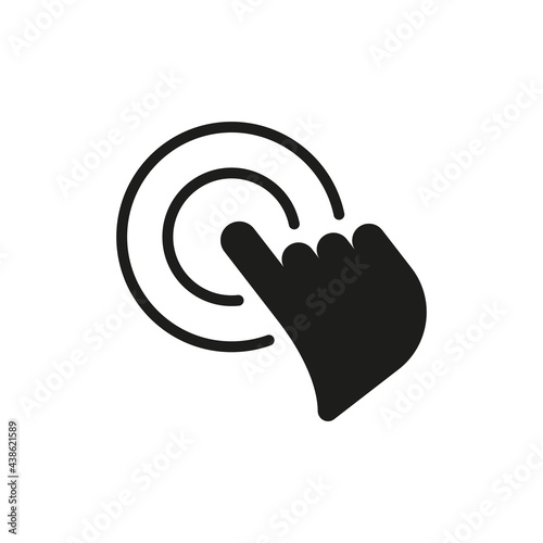Hand touch icon. Touchscreen, interaction symbol for web and mobile UI design.