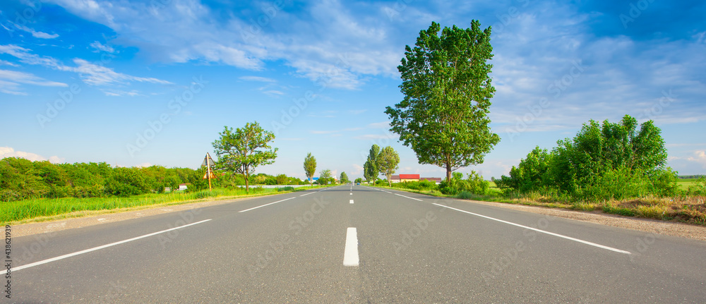 Fototapeta premium road in the summer landscape. Romania